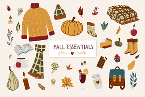 Fall Essentials Hand Drawn Clipart