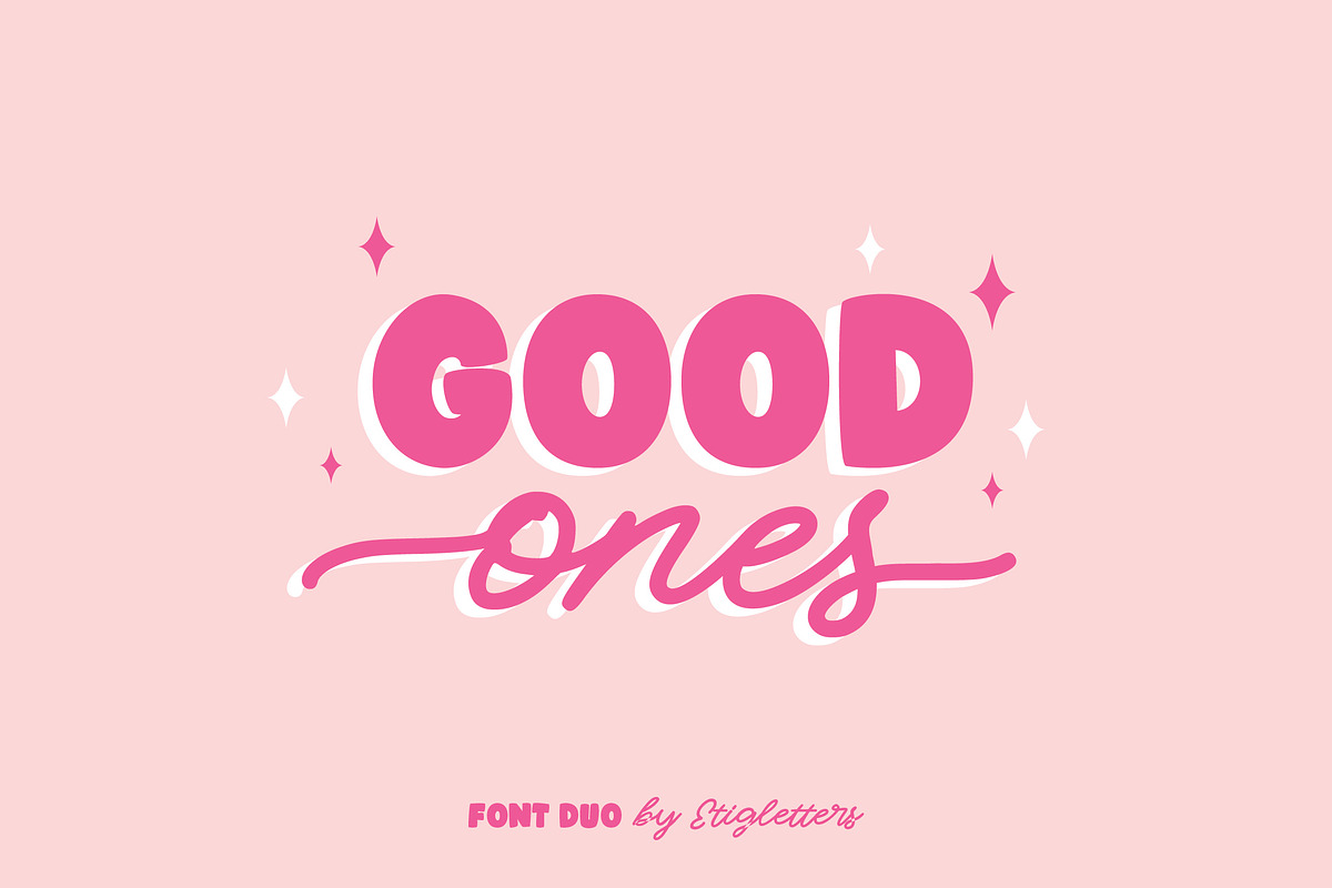 Good Ones Font Duo, a Sans Serif Font by etigletters (Photo 1 of 9)