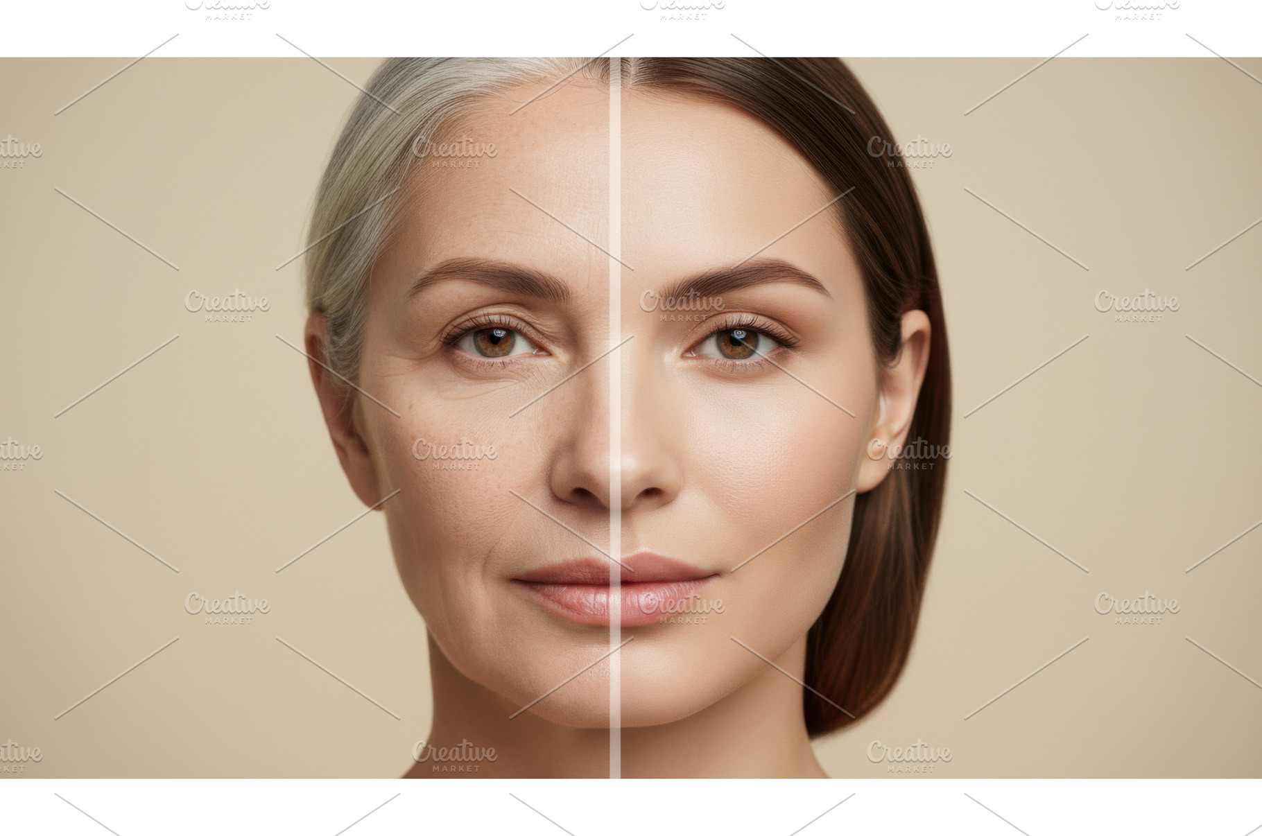 Split screen portrait of woman face, a Person Photo by Igor Tichonow