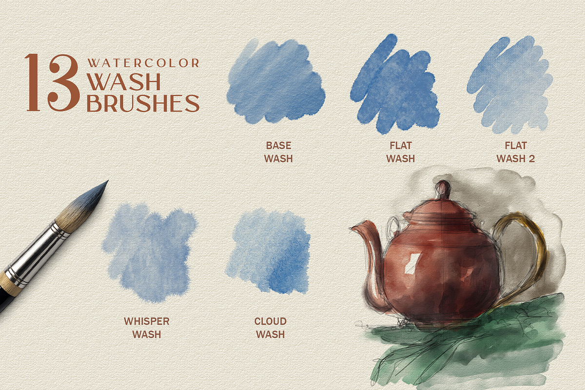 Real Watercolor Procreate Brushes, a Brush Add-On by GRANCI STUDIOS (Photo 5 of 12)