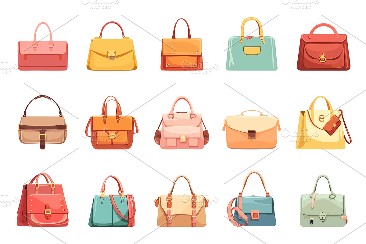Colorful female bags. Clutch wallet, an Object Illustration by Valerie Bodnar