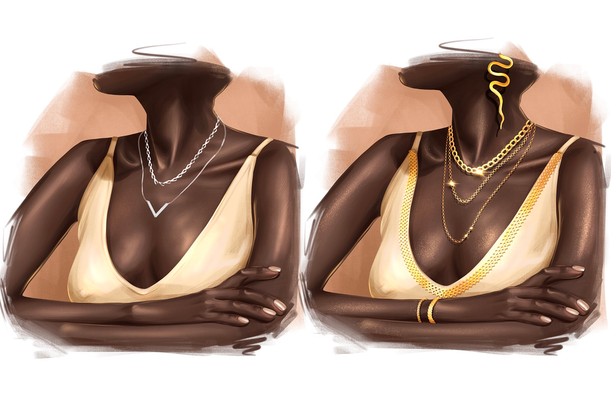 Procreate jewelry brushes, Chain, a Brush Add-On by Elenbushe (Photo 6 of 10)