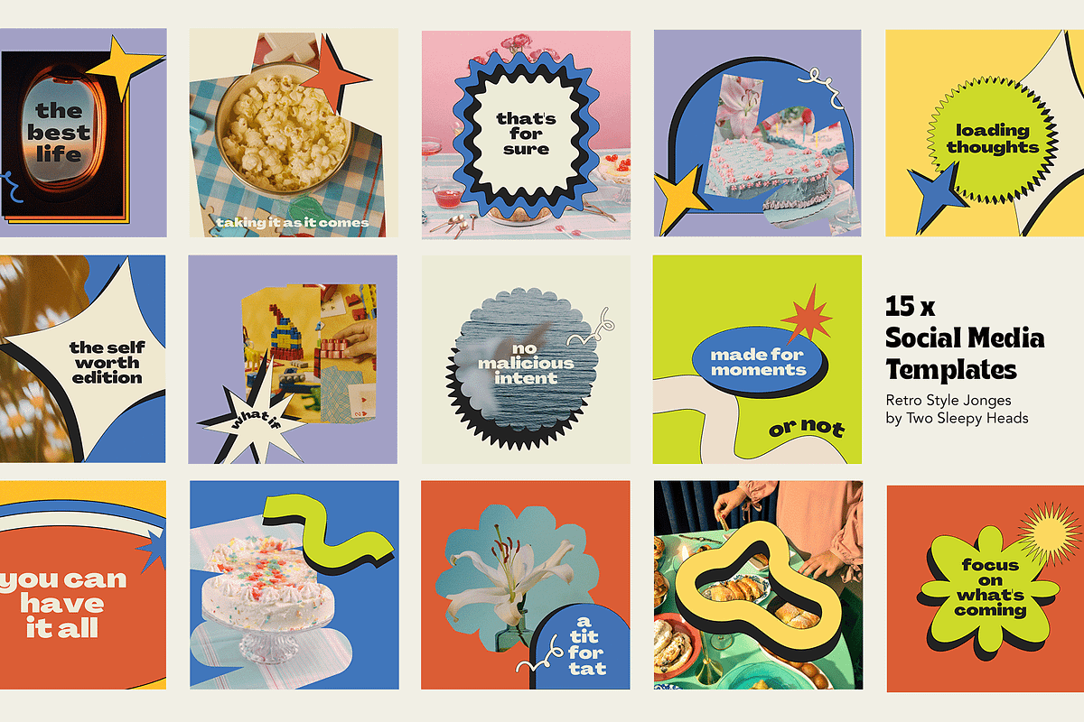 Retro Jonges | Canva Social Media, a Social Media Template by Two Sleepy Heads Studio (Photo 2 of 4)