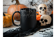 Matte Black Halloween Mug Mockup, a Product Mockup by MockupWizard (Thumbnail 1 of 3)