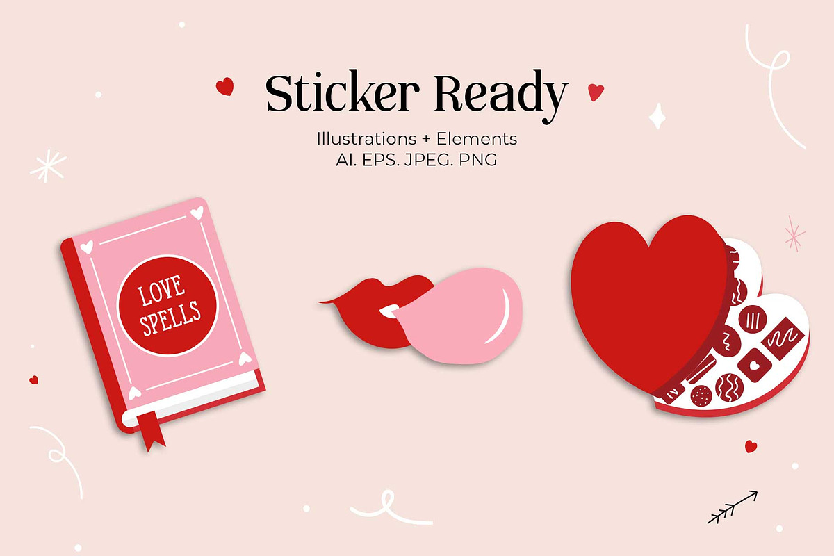 Hand Drawn Valentines Bundle, an Illustration by After Hours Creative (Photo 4 of 5)