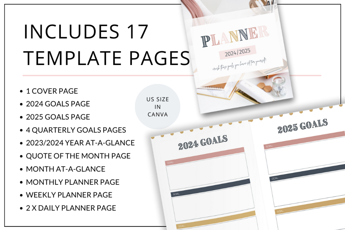 Planner Templates Canva - Blush, a Stationery Template by Lady Boss Studio (Photo 2 of 8)