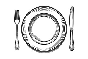 engraving sketch vector illustration, a Food Illustration by AlexArt