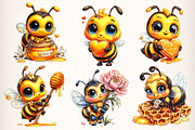 Sweet Bees Clipart, Cute Bee Clipart, an Illustration by Dream Creation (Thumbnail 5 of 7)