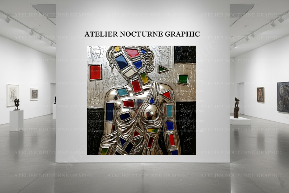 3 Metallic Abstract Female Portrait, a Texture Graphic by Atelier Nocturne Graphic (Photo 3 of 5)