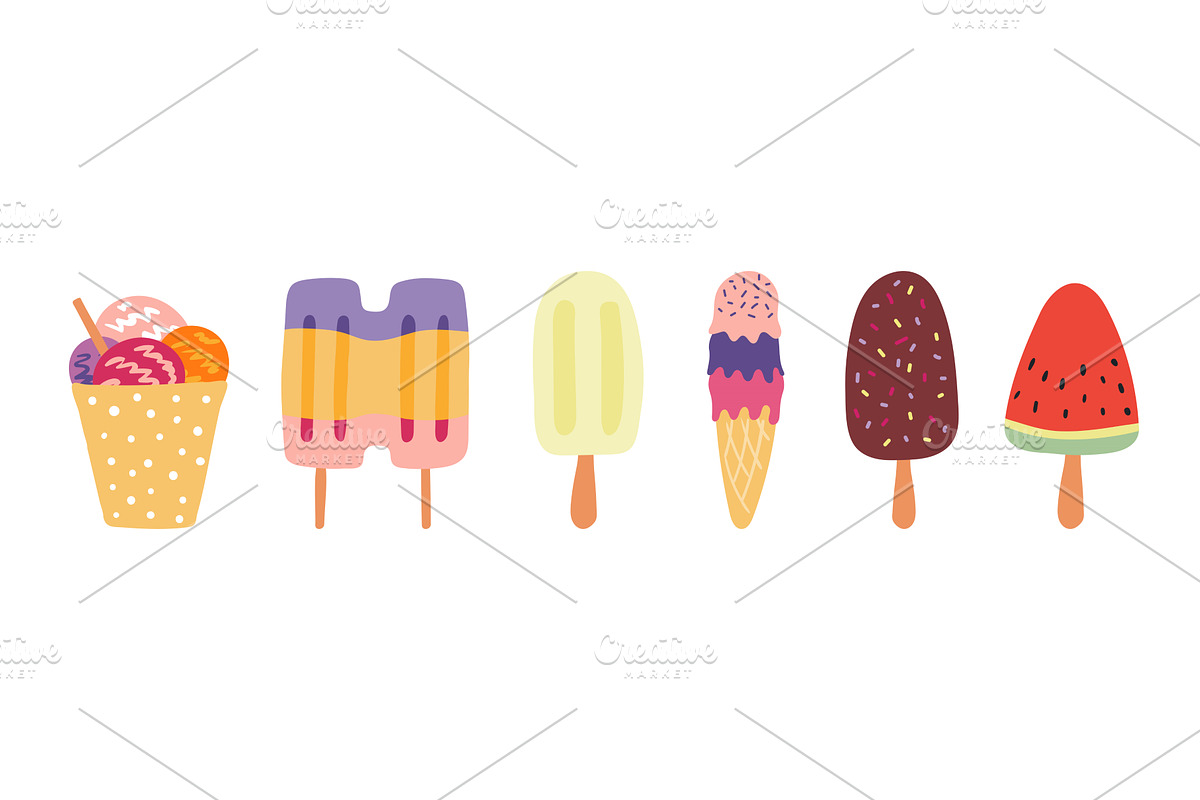 Ice cream, gelato, frozen yogurt, a Food Illustration by sceptical cactus