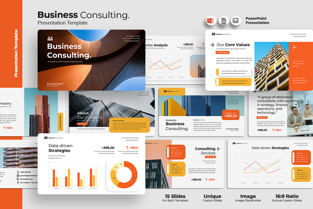 Business Consulting - PowerPoint, a Presentation Template by Iqsiart Studio (Photo 1 of 3)
