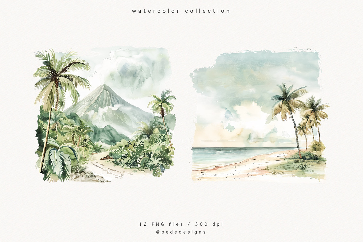 Watercolor Tropics, a Decorative Illustration by PeDe Designs (Photo 7 of 13)