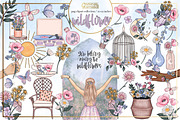 Wildflower clipart collection, an Illustration by Gaynor Carradice Designs (Thumbnail 1 of 3)