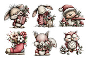 Rustic Woodland Christmas Clipart, a Seasonal Illustration by Creative Art (Thumbnail 6 of 7)