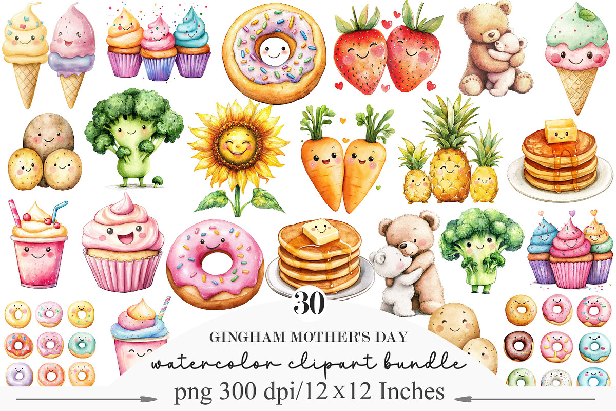 Mom & Baby Mother's Day Clipart PNG, an Illustration by Designking (Photo 1 of 5)