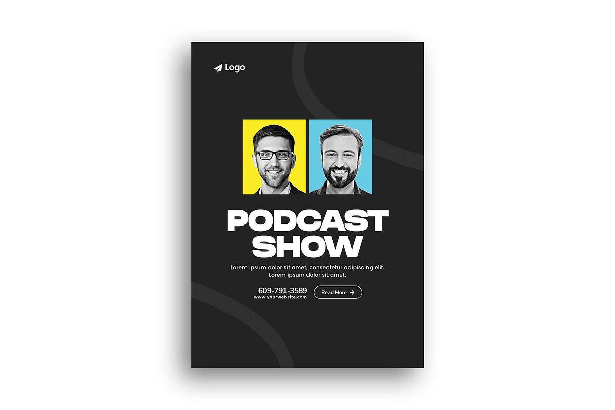 Podcast Talk Show Flyer Template, a Flyer Template by Saman Osama (Photo 2 of 2)