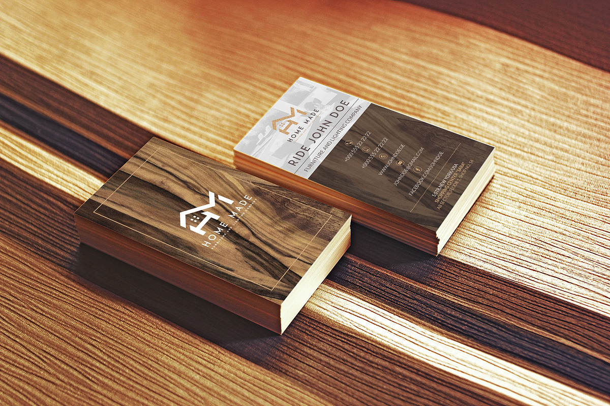 Wooden Business Card, a Business Card Template by Nikolozgraphic (Photo 1 of 6)