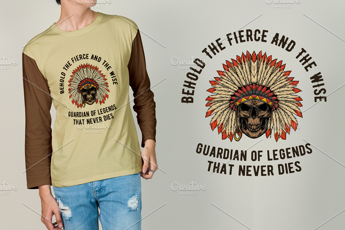 Indian Skull Design Vector, an Illustration by vectstudio (Photo 3 of 3)