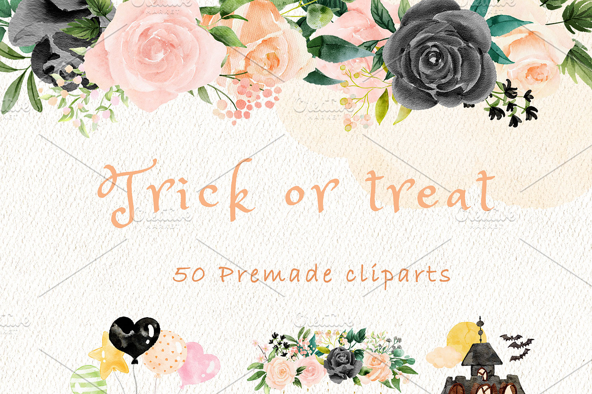 Trick or treat halloween clipart, an Animal Illustration by heyiamalice (Photo 4 of 13)