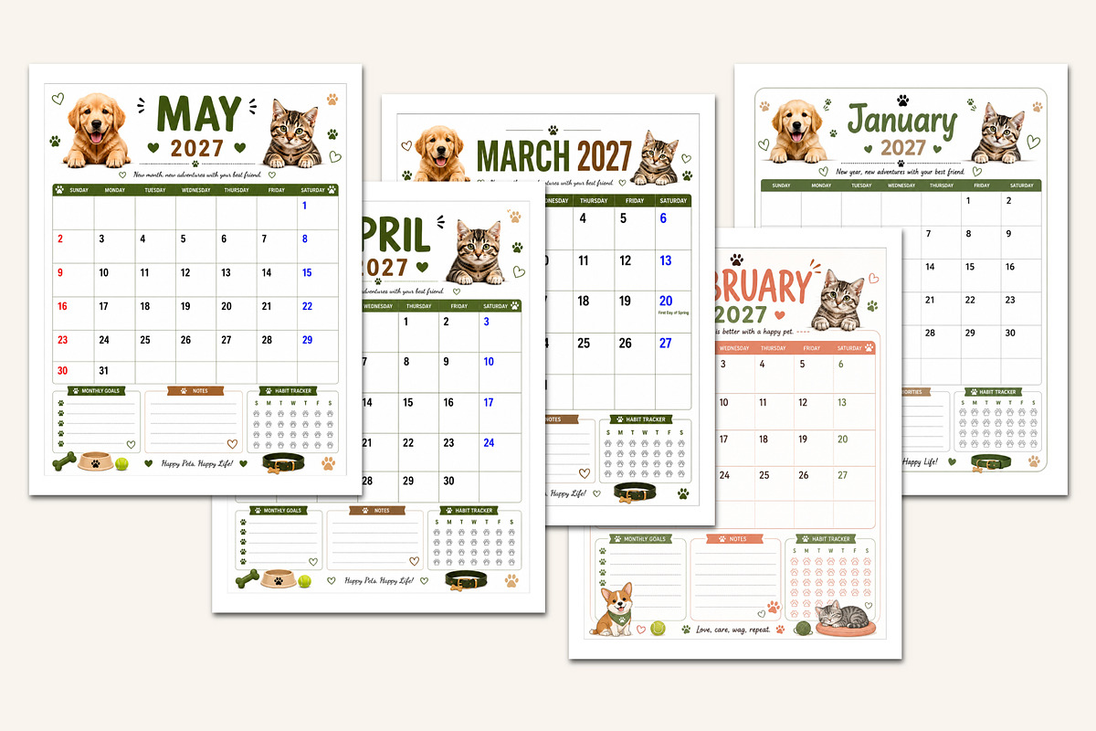 2027 Pet Care Planner, a Stationery Template by Designmela01 (Photo 3 of 5)