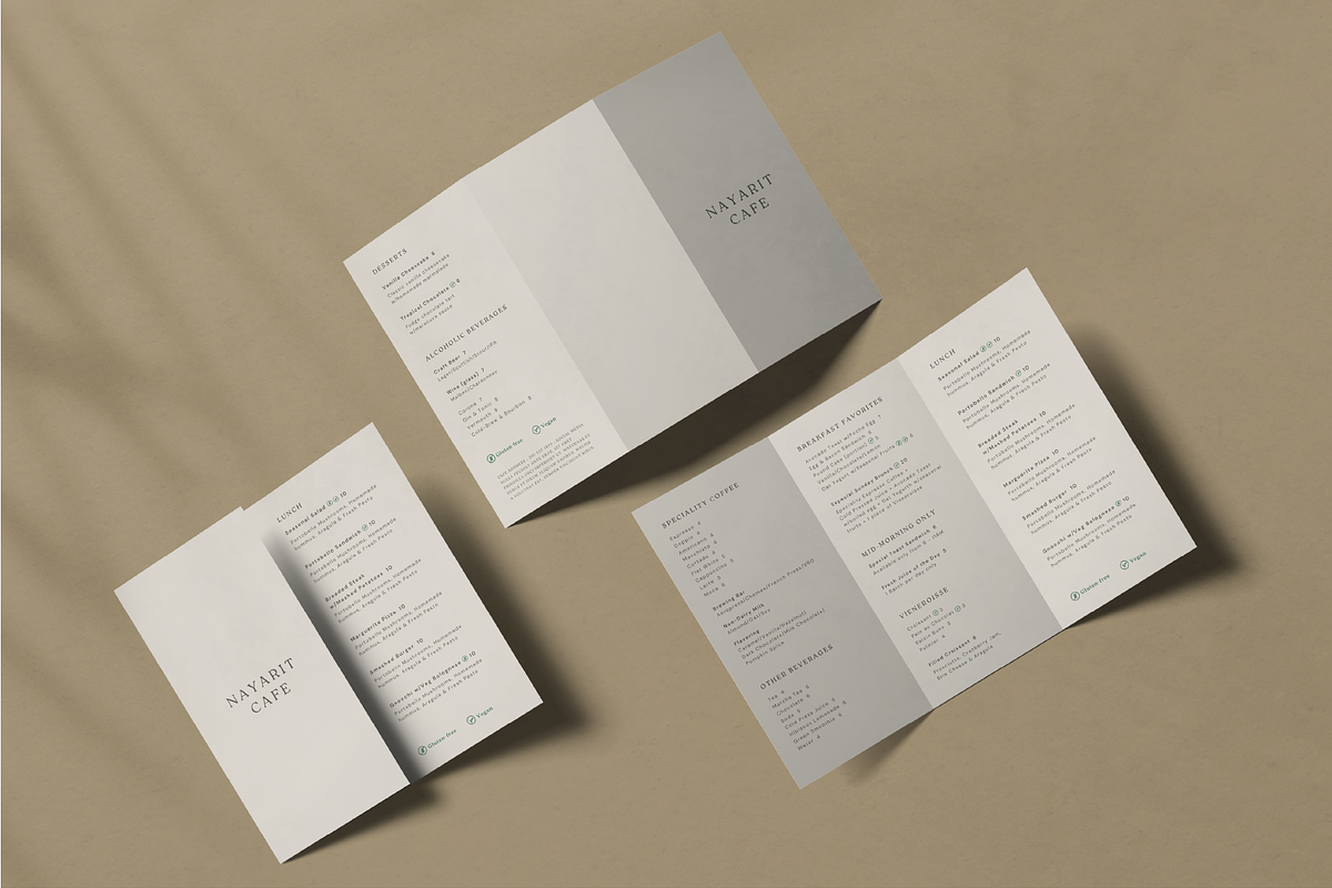 Minimalist Trifold Menu Template, a Stationery Template by Paraná Studio (Photo 4 of 7)
