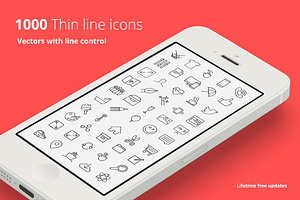 1000 Vector Line Icons Set  +WebFont