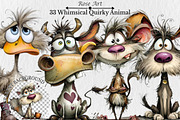 Whimsical Quirky Animal Clipart, an Illustration by Rose Art (Thumbnail 1 of 7)