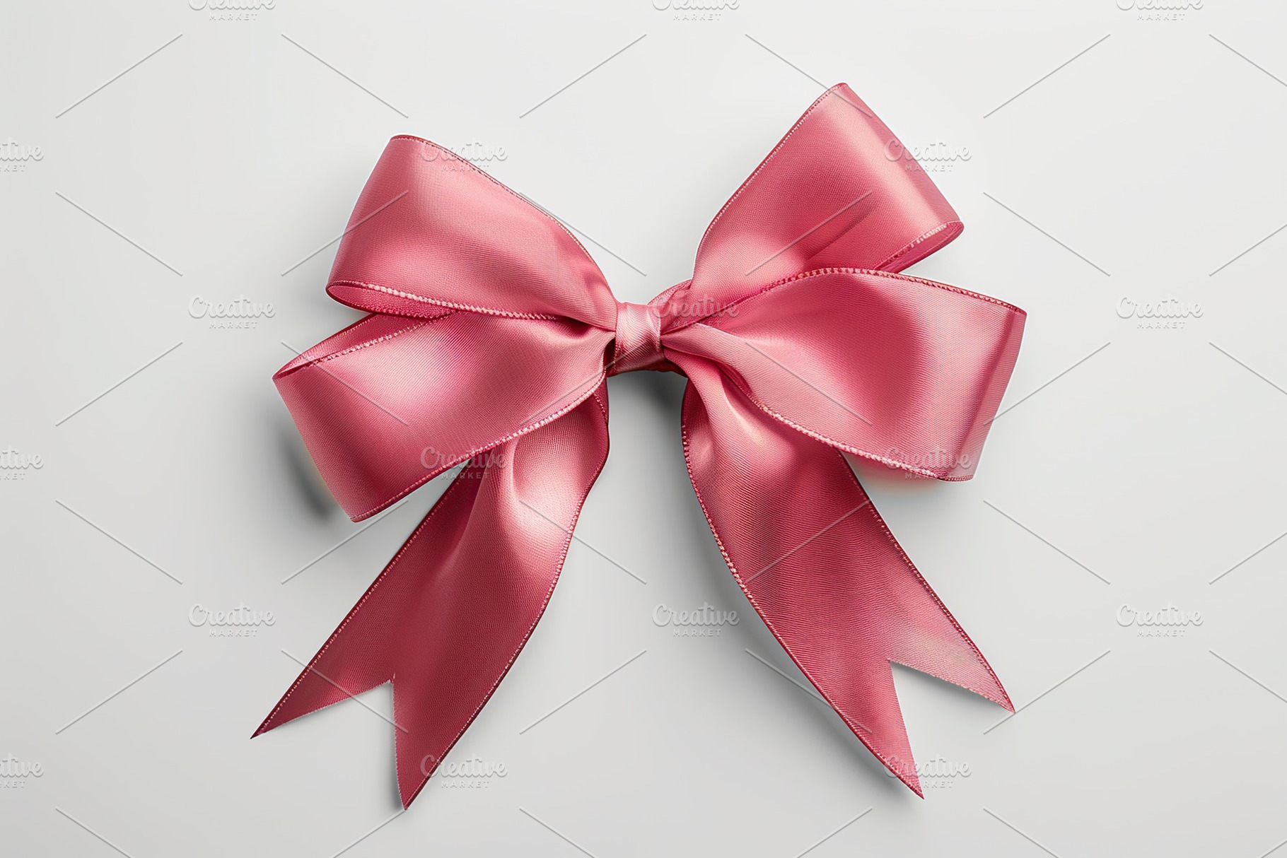Pink satin ribbon bow on white background, a Beauty & Fashion Photo by AlyaAnd