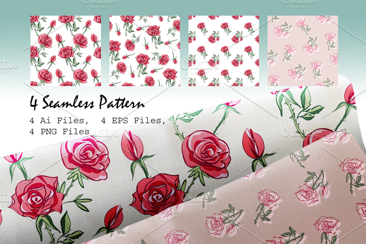 RED ROSES SET, a Decorative Illustration by Marina Grau (Photo 3 of 4)