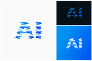 Letter AI Futuristic Technology Logo, a Branding & Logo Template by ika trisiana