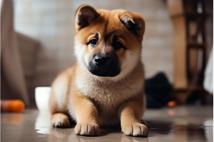 Akit inu puppy home. Generate Ai, an Animal Photo by Ylivdesign