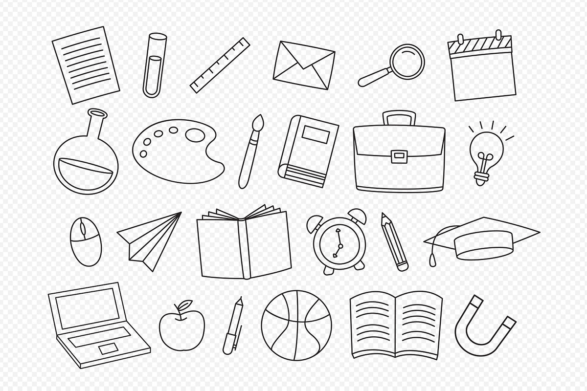 Back to school set doodle style, an Object Illustration by kaisorn (Photo 3 of 3)