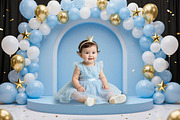 Blue Birthday Balloon Backdrops, a Background Graphic by 3Motional (Thumbnail 14 of 20)