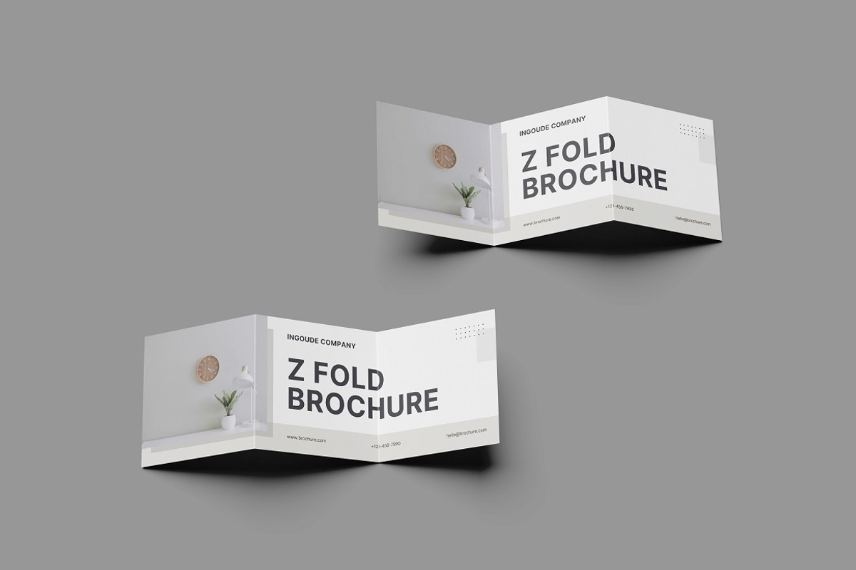 Square Z Fold Brochure Mockup, an Advertising Mockup by YurnalisPerix (Photo 3 of 5)