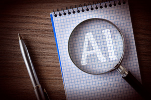 AI Concept Magnified on Notebook, a Business Photo by Davizro's Market