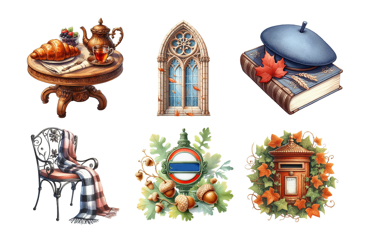 Antique Parisian Fall Clipart, an Illustration by Daily.Designs (Photo 3 of 5)