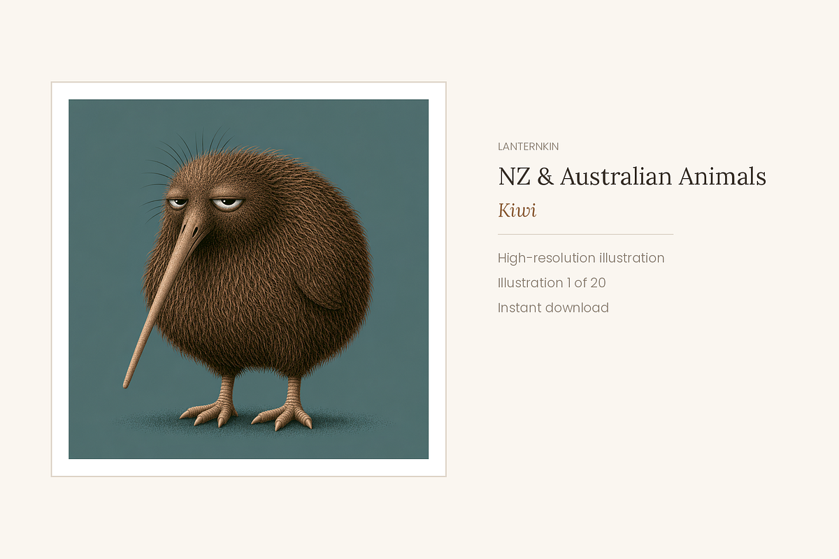 NZ & Australian Animals, Set 20, an Animal Illustration by LanternkinStudio (Photo 9 of 12)