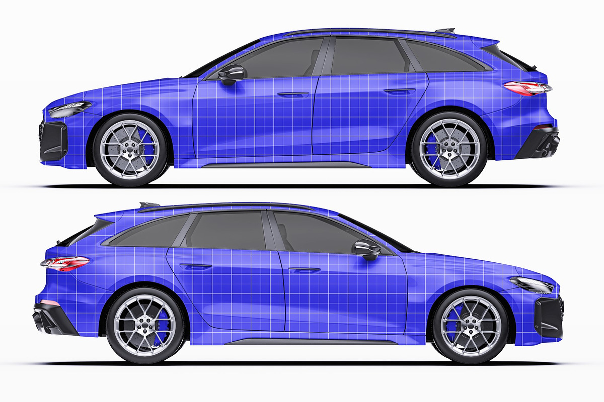 2027 Sport Performance Wagon Set, an Advertising Mockup by Halal Graphic Studio (Photo 9 of 12)