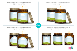 Amber Candle Jar Mockup For Canva