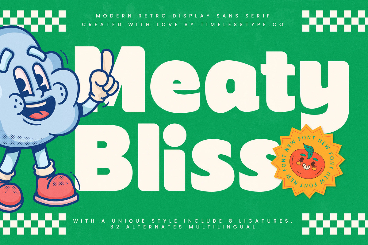 Meaty Bliss Modern Retro Display, a Serif Font by timelesstype.co (Photo 1 of 20)