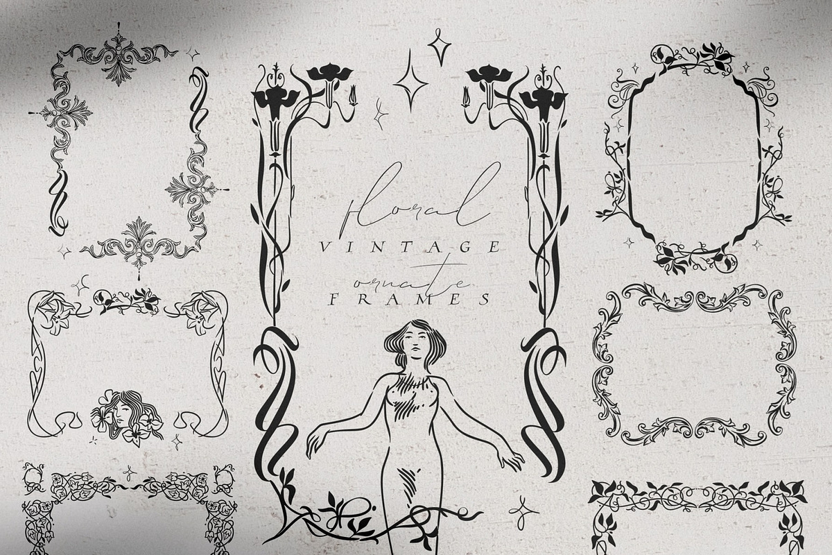 Floral Vintage Ornate Frames, an Object Graphic by Anastasy_helter (Photo 1 of 19)
