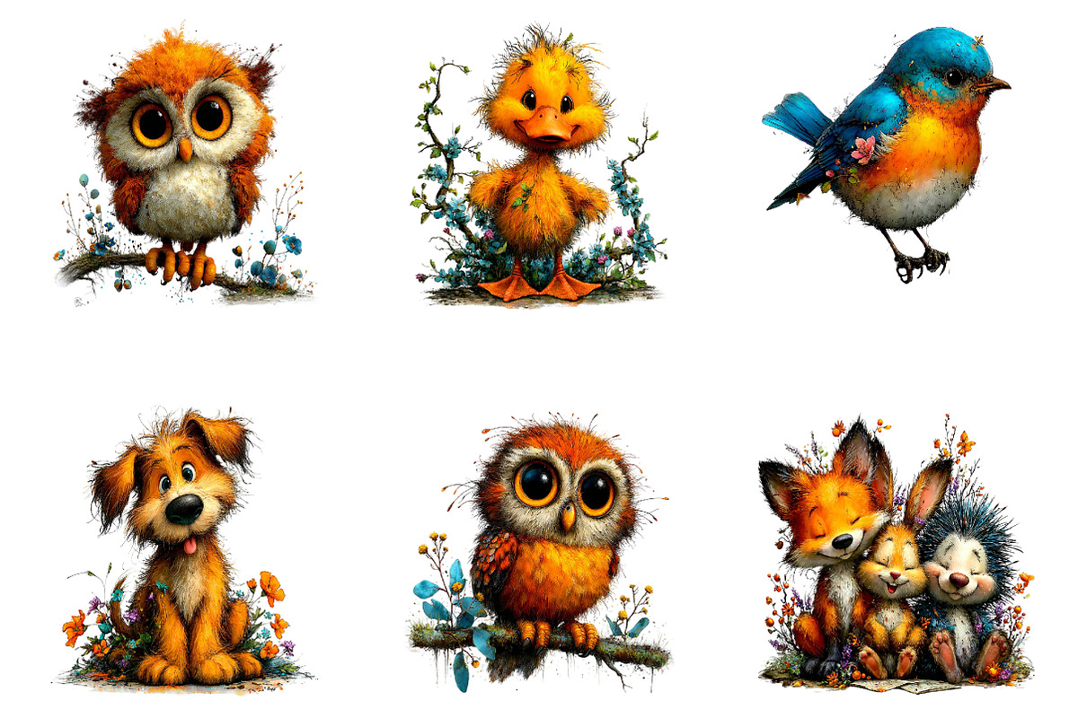 Watercolor Animals Clipart, a Seasonal Illustration by CreationArt (Photo 6 of 7)