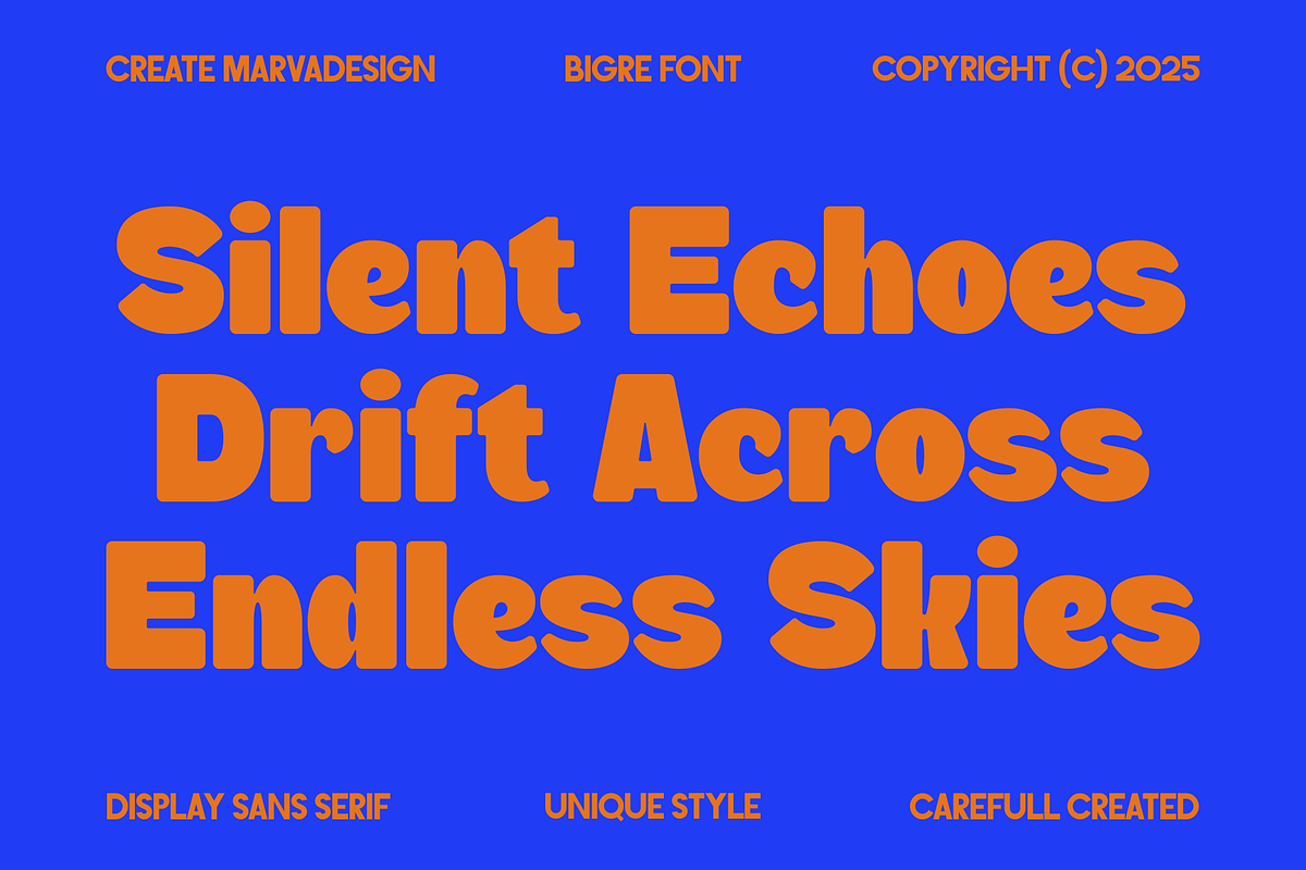 Bigre - Bold Display Sans, a Sans Serif Font by Marvadesign (Photo 3 of 12)