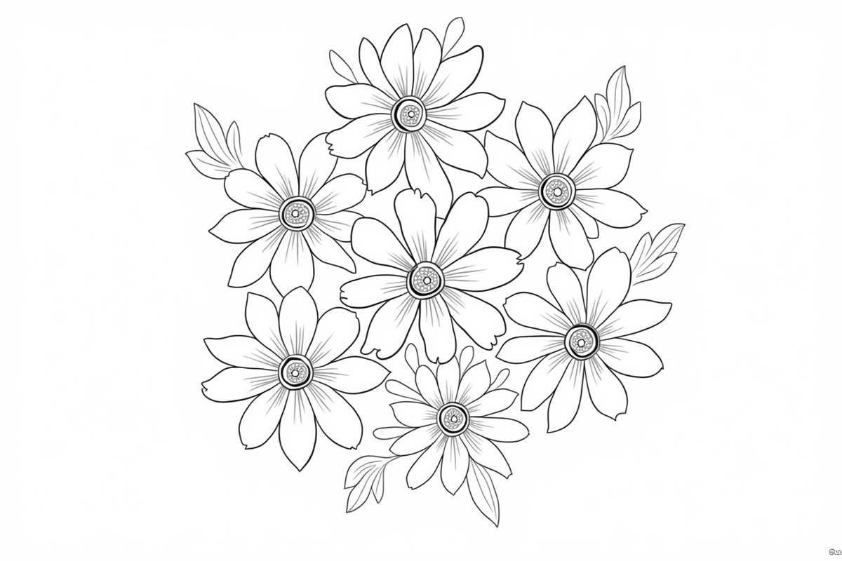 Floral Coloring Book for Adults Set, an Illustration by Creativeshirt (Photo 4 of 9)