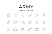Set line icons of army, an Outline Icon by motorama (Thumbnail 1 of 2)