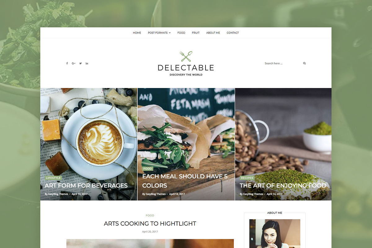 Delectable - Recipe & Food WP Theme, a WordPress Template by EasyBlog Themes (Photo 1 of 4)