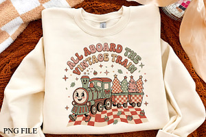 All Aboard Vintage Train Png Art