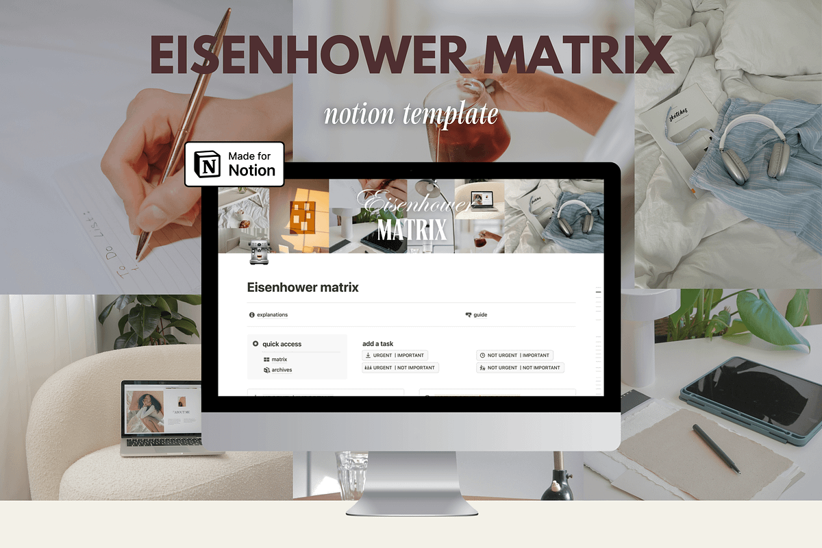 Eisenhower Matrix - Notion template, a Websites & App Template by Iasan Design (Photo 2 of 7)