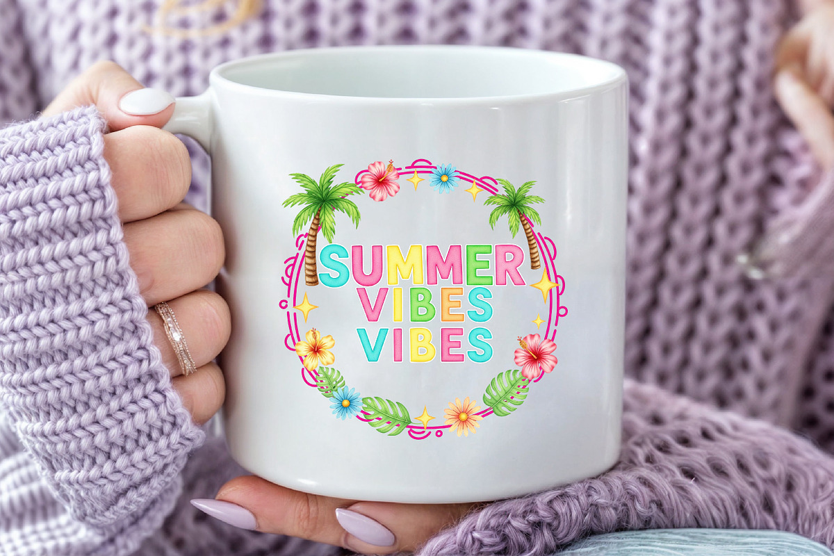 Summer Vibes PNG Colorful Summer Png, an Illustration by DreamArtGraphic (Photo 3 of 4)