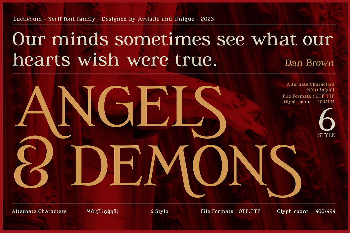 Luciferum - Serif font family, a Serif Font by Artistic & Unique (Photo 13 of 15)